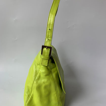 Sold Fendi Mamma Baguette Lime green lambskin leather