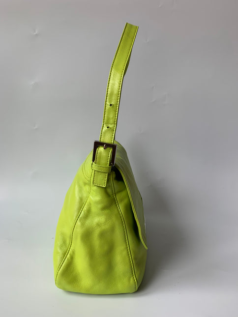 Sold Fendi Mamma Baguette Lime green lambskin leather