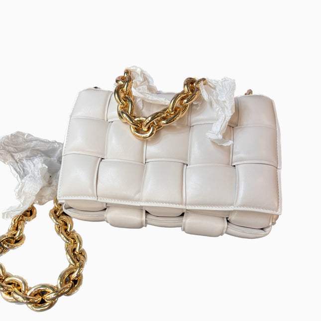 Sold Bottega Veneta Chain Cassete Ecru with gold chain-Luxbags