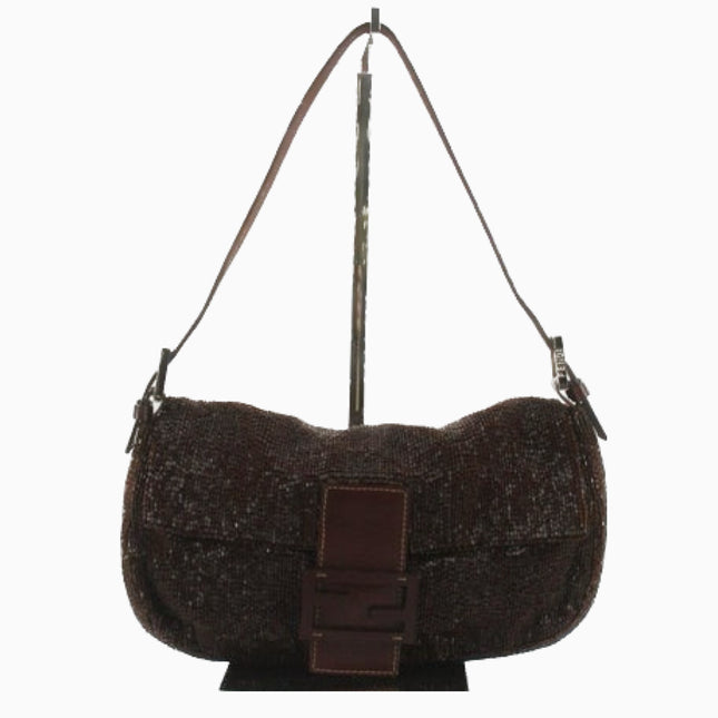 Sold FENDI Baguette chocolate brown beads excellent condition-Luxbags