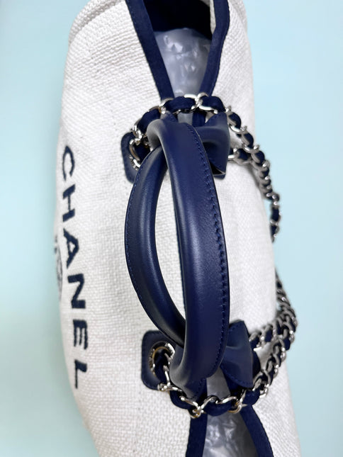 Sold Chanel Deauville Tote Medium White