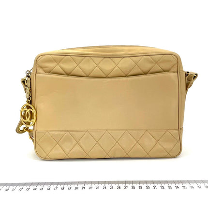 Chanel Camera Bag Beige with gold chains