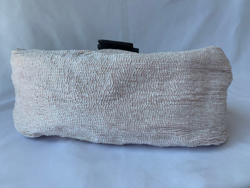 Sold Fendi Mamma Baguette White Glitter Beads