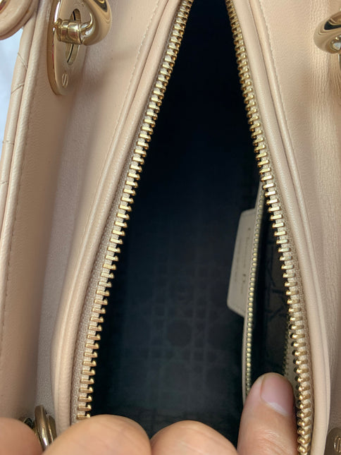 Sold Lady Dior Medium Bag Pink Cannage Leather