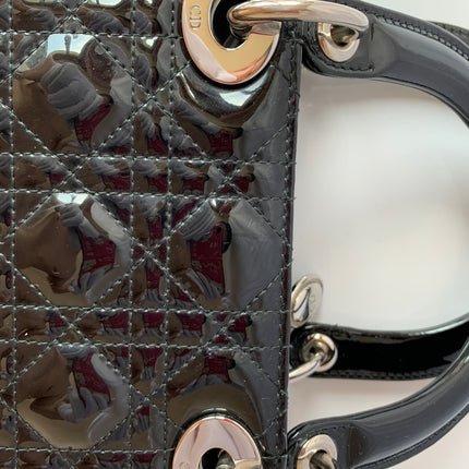 Sold Lady Dior Medium Bag Black Patent Leather