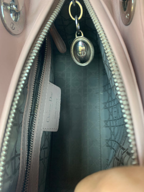 Sold Lady Dior Pink Cannage Leather Medium