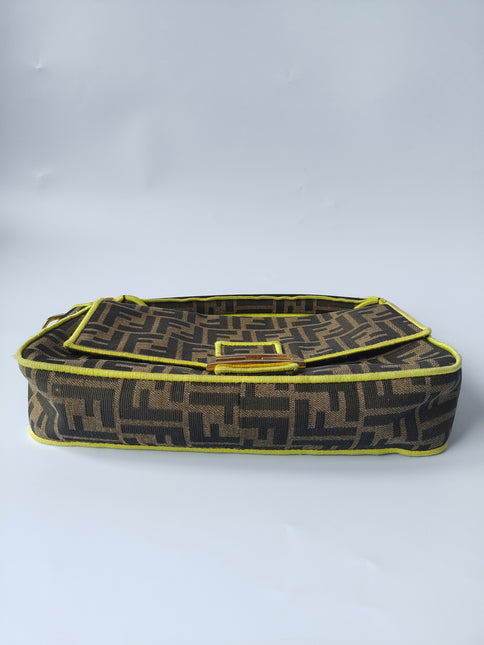 Sold FENDI Baguette Zucca Print canvas with Neon trimming
