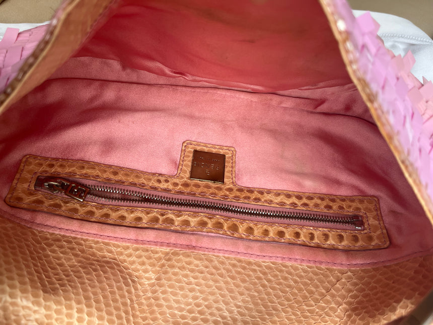 Sold Fendi Baguette Glitter Pink square sequins