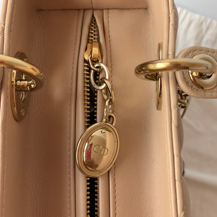 Sold Lady Dior Medium Bag Pink Cannage Leather