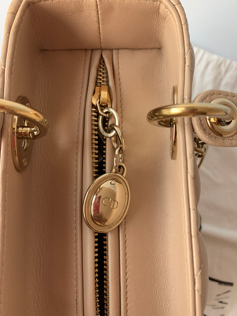 Sold Lady Dior Medium Bag Pink Cannage Leather