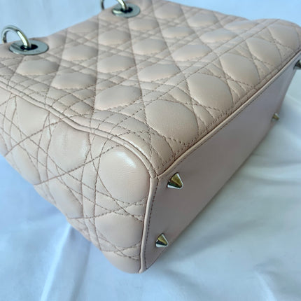 Sold Lady Dior Pink Cannage Leather Medium