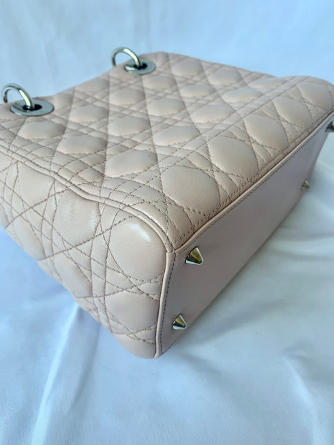 Sold Lady Dior Pink Cannage Leather Medium