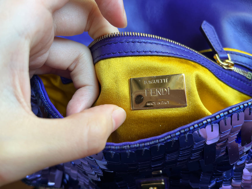 Fendi Baguette Purple Glitter Sequins Sex and City