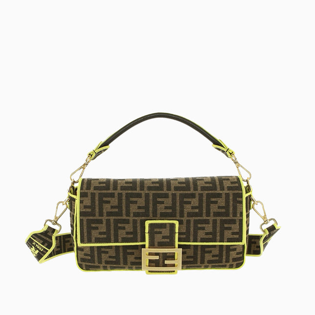 Sold FENDI Baguette Zucca Print canvas with Neon trimming-Luxbags