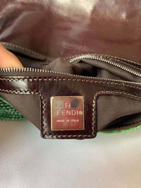 Sold Fendi Baguette Green beads Glitter
