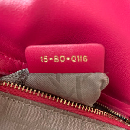 Sold Lady Dior Pink Mini handbag Cannage Leather with strap