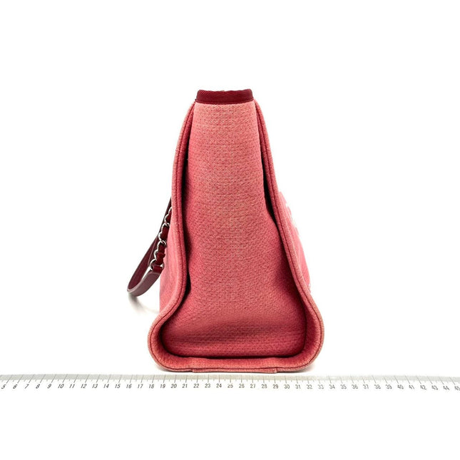 Sold Chanel Deauville Tote Red Denim Small