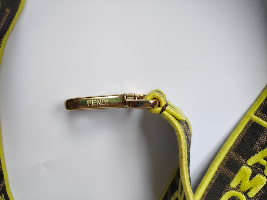 Sold FENDI Baguette Zucca Print canvas with Neon trimming