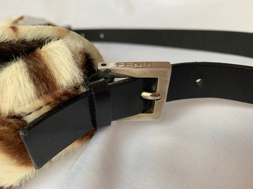 Sold Fendi Baguette Shoulderbag Ponyhair calfskin with metal plates