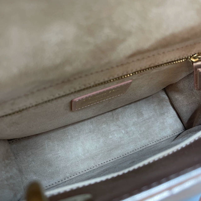 Lady Dior ABCdior Small Pink Irediscent and Metallic Cannage Lambskin Handbag
