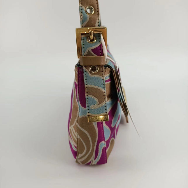 Sold FENDI Baguette Multicolor Silk with Psychedelic prints