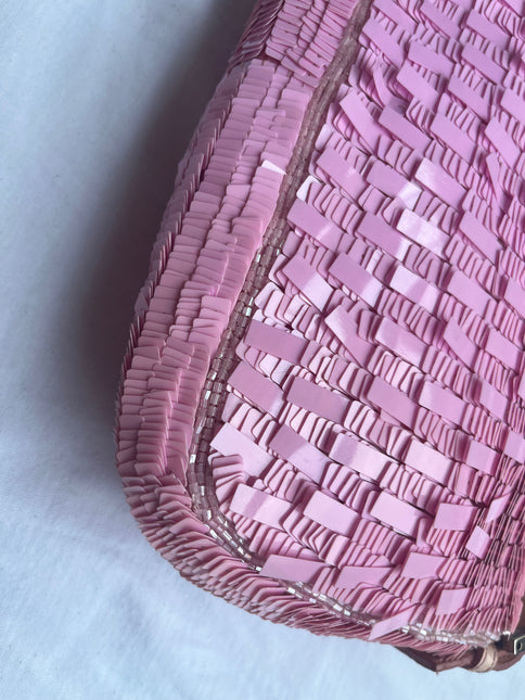 Sold Fendi Baguette Glitter Pink square sequins