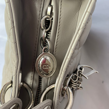 Sold Lady Dior Large Grey Leather handbag with strap