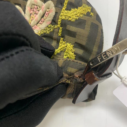 Sold FENDI Baguette Zucca Print with Flower Embroidery