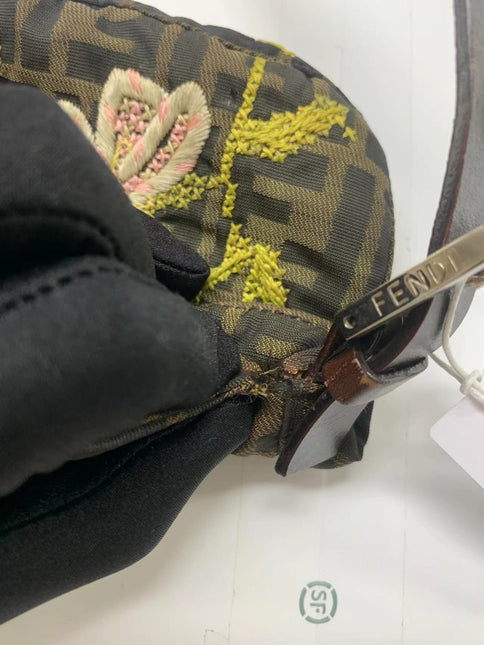 Sold FENDI Baguette Zucca Print with Flower Embroidery