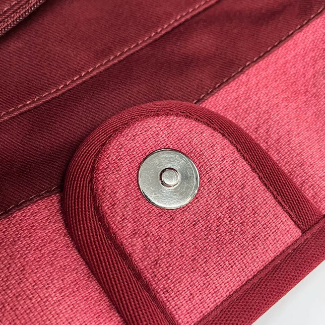 Sold Chanel Deauville Tote Red Denim Small