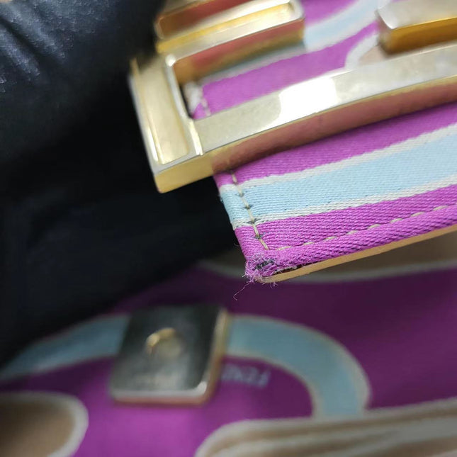 Sold FENDI Baguette Multicolor Silk with Psychedelic prints