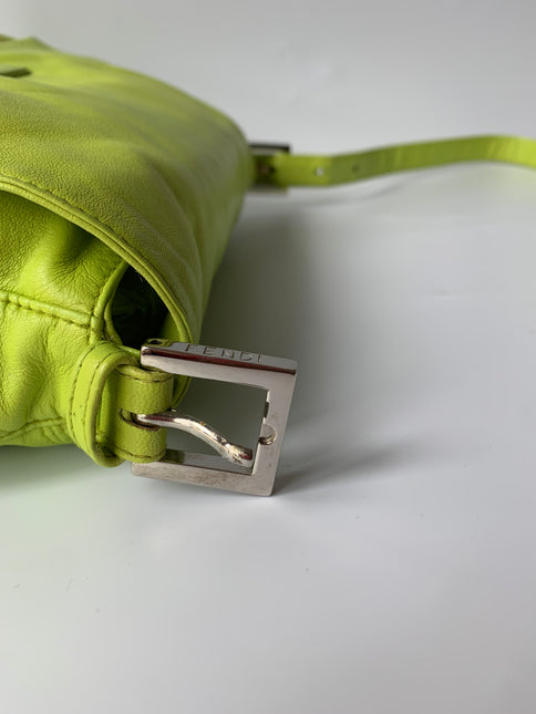 Sold Fendi Mamma Baguette Lime green lambskin leather