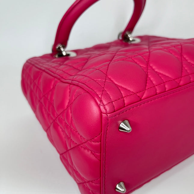 Sold Lady Dior Bag Medium Hot Pink Fuchsia Cannage Leather