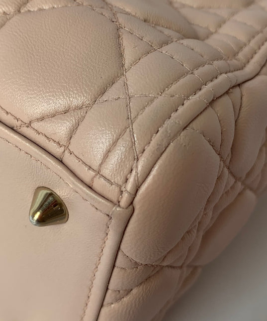 Sold Lady Dior Pink Cannage Leather Medium