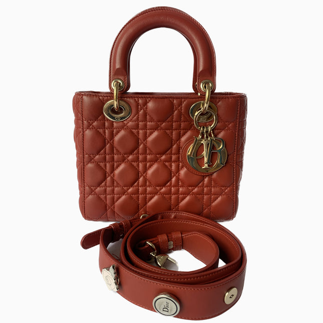 Sold Lady Dior Small My Abcdior Red Lambskin Cannage Leather-Luxbags