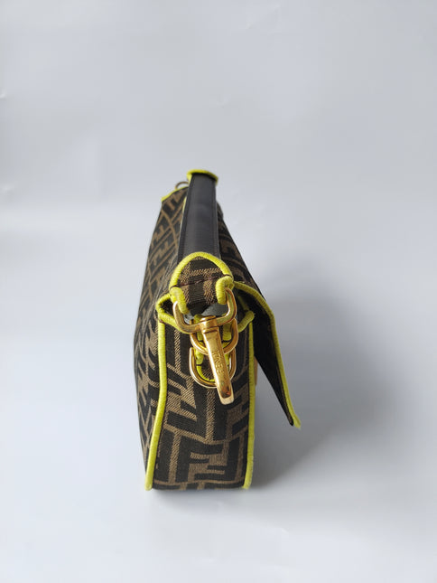 Sold FENDI Baguette Zucca Print canvas with Neon trimming