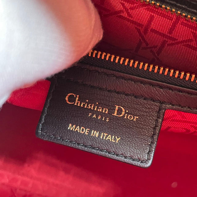 Sold Lady Dior Large Bag Black Cannage Lambskin Leather with gold hardware