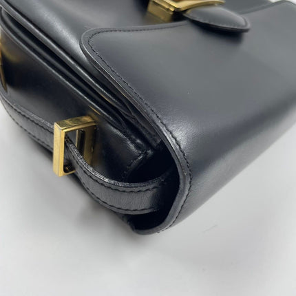 Sold CELINE Crecy Vintage Classic Flap Black Box Leather crossbody bag