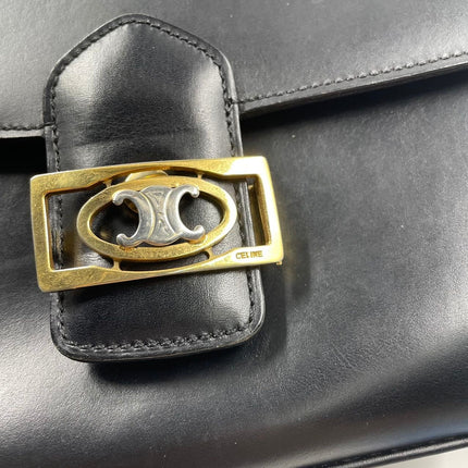Sold CELINE Crecy Vintage Classic Flap Black Box Leather crossbody bag