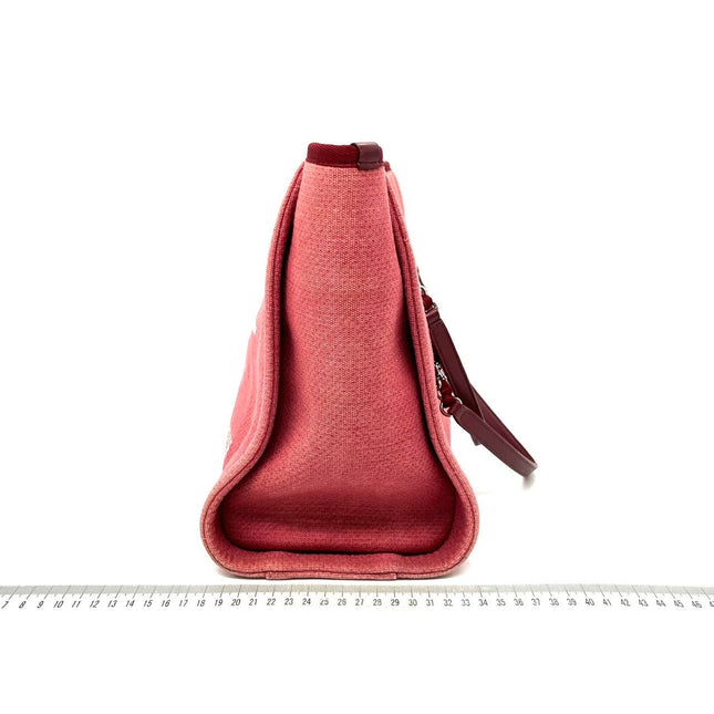 Sold Chanel Deauville Tote Red Denim Small