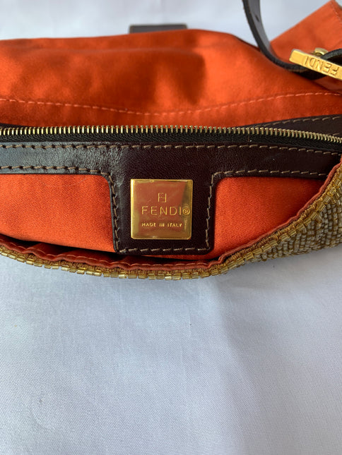 Sold Fendi Baguette Golden Brown beads Glitter