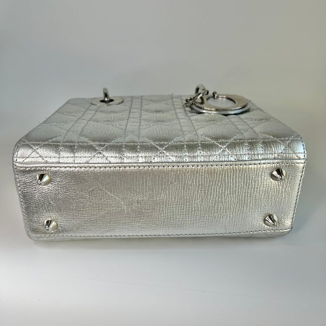 Sold  Lady Dior ABCdior Small Silver Cannage Lambskin Handbag