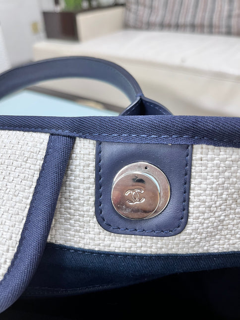 Sold Chanel Deauville Tote Medium White