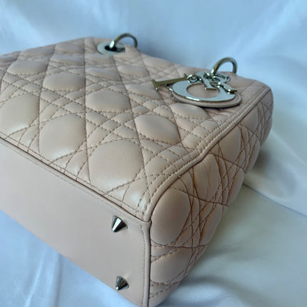 Sold Lady Dior Pink Cannage Leather Medium