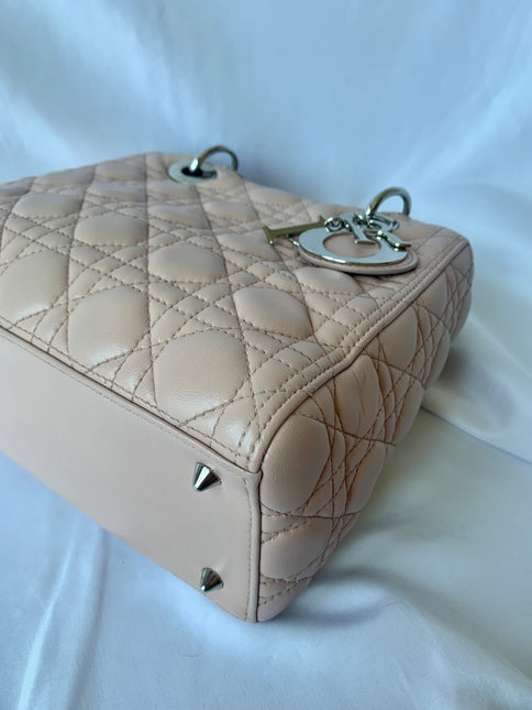 Sold Lady Dior Pink Cannage Leather Medium