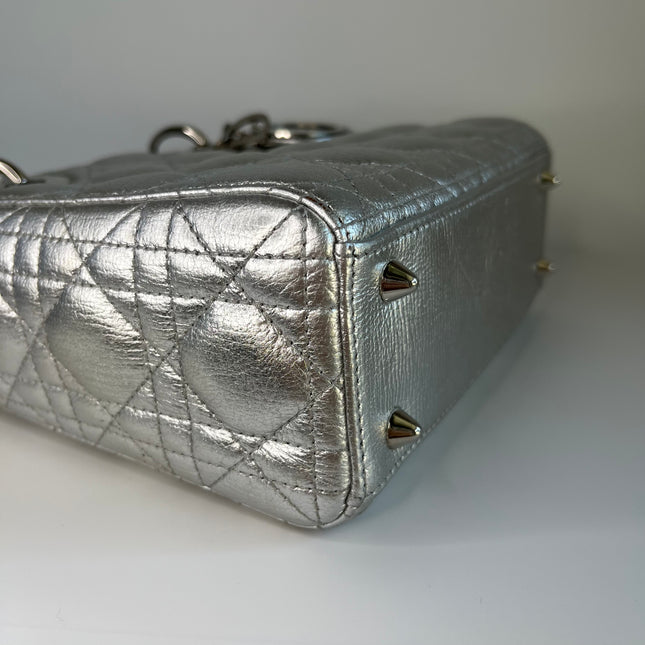 Sold  Lady Dior ABCdior Small Silver Cannage Lambskin Handbag
