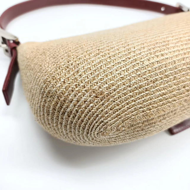 Sold Fendi Baguette Straw Raffia bag with leather lining