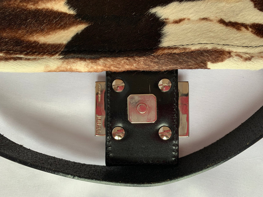 Sold Fendi Baguette Shoulderbag Ponyhair calfskin with metal plates
