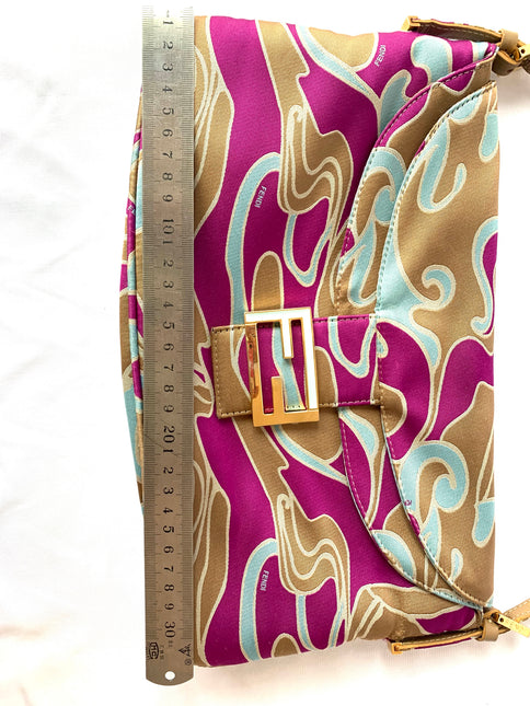 Sold FENDI Baguette Multicolor Silk with Psychedelic prints