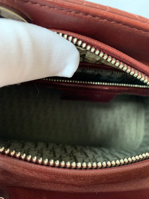 Sold Lady Dior Medium Burgundy Cannage Lambskin Leather with strap